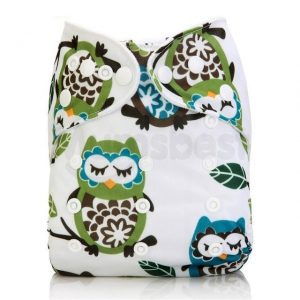 couche lavable à motif hibou ajustable