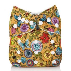 couche lavable motif fleurs ajustable